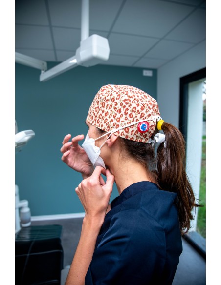 Calot classique Léo caramel et violet