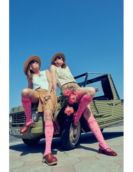 Chaussettes de contention Cœurs roses