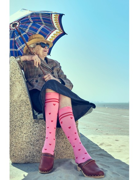 Chaussettes de contention Cœurs roses