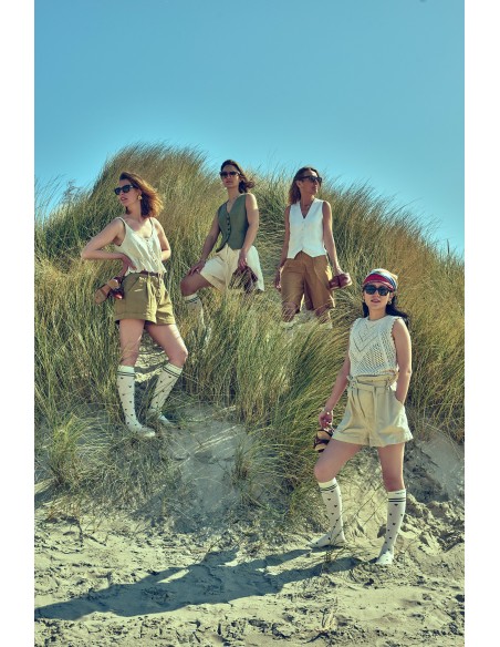 Chaussettes de contention Coeurs kaki Chaussettes de contention Coeurs kaki