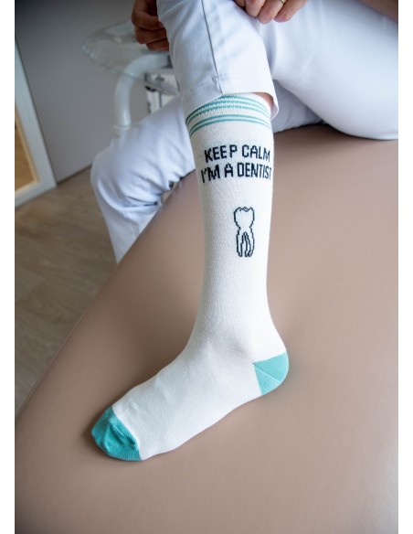 Chaussettes Keep calm i'm a Dentist, Vertes