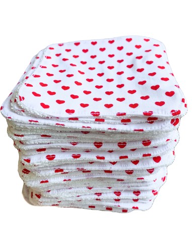 Lot de 10 lingettes Coeur coeur